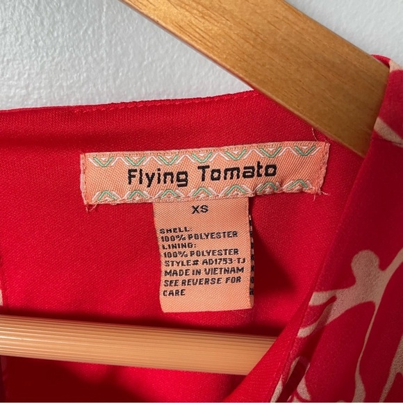 Flying Tomato, Women's, Mid-Dress, Long-Sleeved, Size XS, Color Red and Tan - Picture 10 of 10